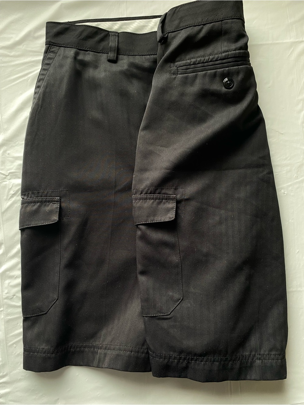 Island Republic Black Structured Twill Multi Pocket Cargo Shorts Men's 36